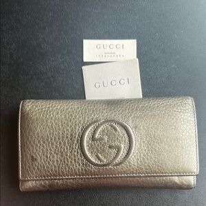 Gucci Gold Textured Wallet